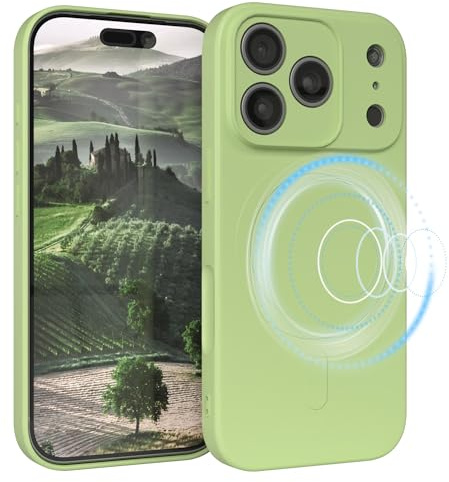 EAZY CASE - Silikonhülle magnetisch für iPhone 17 Pro Hülle Silikon Grün weich stoßfeste Magnet Handyhülle Schutzhülle mit Kameraschutz Dünn Schutz Cover TPU Bumper in Pastell Hellgrün