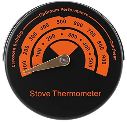 Holzofenmessgerät Thermometer für Ventilatoren, Rauchrohr, Ofenrohr-Thermometer, misst Temperatur, Überhitzung vermeiden, analoges Hygrometer