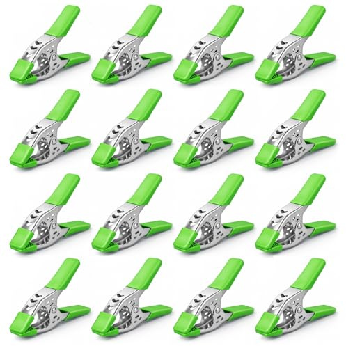Bishop 16 Pcs - 6 Inch (150mm) Heavy Duty Metal Spring Clamps - 2.5 Inch (63mm) Jaw Opening, Strong Grip Non-Slip Handles with Protective Pads for Woodworking, DIY, Photography & Market Stalls