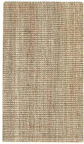 HAMID - Kerala Jute-Teppich, 100% Jutefaser-Teppich, Handgewebt, Teppich für Wohnzimmer, Esszimmer, Schlafzimmer, Flur, Natürliche Farbe (60x110cm)