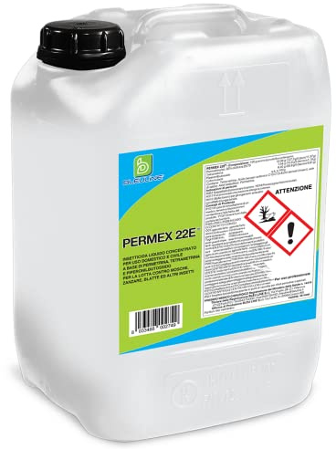 BLEULINE - Permex 22E, Insetticida da Esterno Contro Insetti Volanti, da Diluire, Rapida Efficacia Abbattente, a Base di Piretroidi Sintetici, Specifico per Antizanzare Serie BOB, Tanica da 5 Litri
