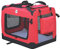 HugglePets Red Fabric Dog Crate Carrier X-Large 82cm, Foldable with Fleece Mat