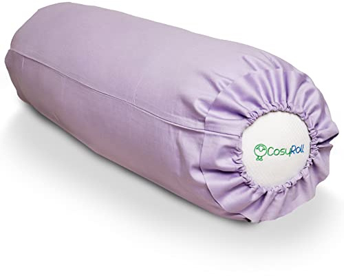 Original CosyRoll® Seitenschläferkissen & Kuschelkissen | Besser schlafen Kissen | 100% Baumwolle & Füllung aus Mikrofasern | 90cm x 30cm | Kissen mit Bezug Moonflower (Farbe: Lila)