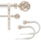 Ycolnaefllr Gardinenstange Set, 2.5cm -Gardinenstange Ausziehbar-Gardinenstange 2 LäUfig, Verstellbar Von 213cm Bis 304cm Gardinenstange Weiß