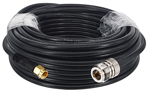 BOOBRIE 10M N Buchse auf RP-SMA Stecker, RG58/U 50 Ohm, RP-SMA Stecker auf Buchse, N-Stecker auf RP-SMA, geringer Verlust, Verlängerungskabel für WiFi 4G LTE LoRa Antenne Helium Hotspot