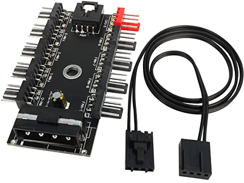 HuaLiSiJi PC Lüfter Stecker 12V 4Pin PWM, 10 Kanal 4Pin Lüfter HUB, Cpu kühlerLüfteranschluss Desktop Computer Kühler (10 Ports)