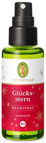 PRIMAVERA Glücksstern Raumspray bio 50 ml – Orange, Benzoe Siam, Myrte bio - Raumduft Spray, Airspray, Aromatherapie - vegan
