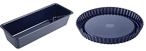 Dr. Oetker Brotbackform 35 cm Back-Liebe Emaille – 35er Kasten Kastenform in Dunkelblau & Obstkuchenform 28 cm Back-Liebe Emaille – 28er Tortenbodenform in Dunkelblau