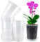 VINFUTUR 6 Pz Vaso Trasparente per Orchidee in Plastica con Fori Drenaggio e Sottovaso per Balcone Interno ed Esterno