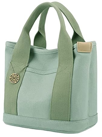 Baoblaze Kleine Einkaufstasche für Damen, Einkaufstasche mit Taschen, Tasche mit Tragegriff Oben, Tragbarer Reißverschluss für Den Täglichen Gebrauch, Reise Um, Grün