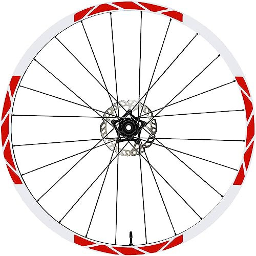 Pimastickerslab Set kit adesivi completo per Cerchi Bici 26'' - 27,5'' - 28-29'' Pollici Ruota Bici MTB Bike Stickers Cerchioni elevata qualità scegli colore mod. MTB001 (28-29'' Pollici, 032 Rosso)