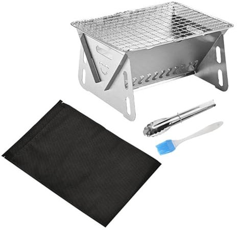 harayaa Parrilla de Barbacoa de carbón, Estufa de Camping, fogón, Mini Pinzas para Barbacoa, Parrilla compacta de leña, Parrilla Plegable para Fiesta, Patio