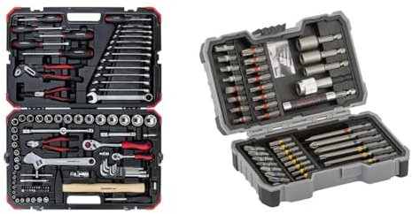 GEDORE red Steckschlüsselsatz, 100-teilig, Mit Umschaltknarre & Bosch Professional 43tlg. Schrauber Bit Set Extra Hart