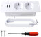 BouGPeng Enchufe de Mesa Empotrable con USB Toma de Empotrar de Sobremesa Toma de Corriente Integradade 2 Vías Toma Múltiple con Cable de 1,5m para Muebles o Superficies de Trabajo-Blanco
