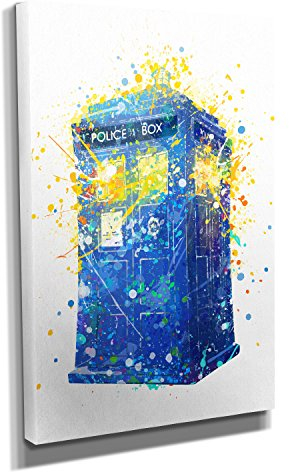 Nerdinger Police Box - Kunstdruck auf Leinwand (60x90 cm) zum Verschönern Ihrer Wohnung. Verschiedene Formate auf Echtholzrahmen. Höchste Qualität.