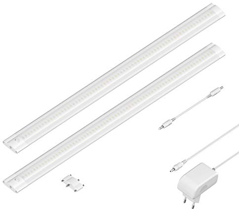 ledscom.de LED Unterbau-Leuchte SIRIS weiß matt, flach, je 50cm, je 655lm, weiß, 2er Set