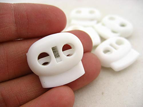 10pcs White Spring Loaded Cord Locks Roman Blind Leveling Toggles Cord Adjusters Orbs