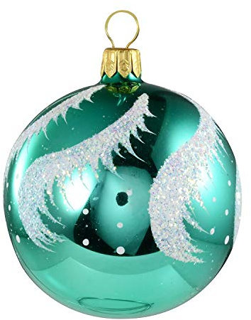 HolidayGiftShops Nadelholz Glas Weihnachtskugel Ornament (grün)