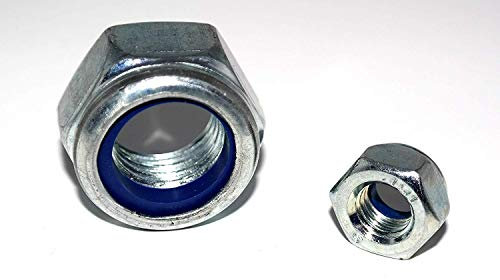 Sechskantmuttern DIN 985 Feingewinde 10 Stück M18x1,5 mit Klemmteil Stahl verzinkt Klemmmutter Sicherungsmutter Stopmutter