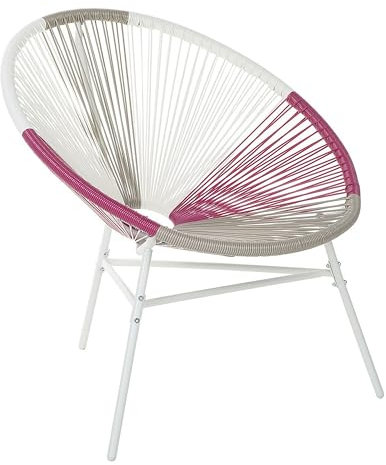 Gartenstuhl mexikanischer Stuhl weiß beige rosa Rattanstuhl Acapulco