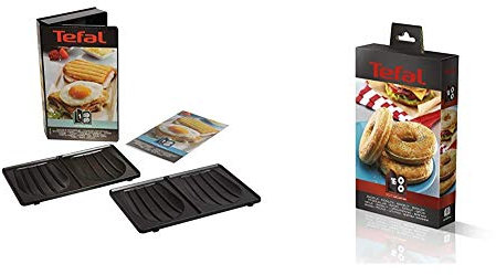 Tefal XA800112 Snack Collection Coffret de Plaque pour Croque Monsieur avec Livre de Recettes 4,4 x 15,5 x 24,2 cm + XA801612 Snack Collection Pl Bagels Eu Accessoire pour Donuts
