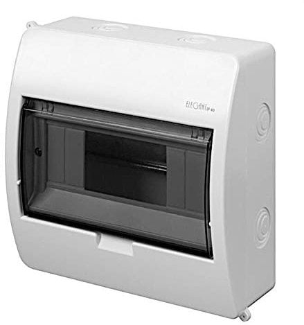 Elektro-Plast Sicherungskasten Klarsichtdeckel IP40 Verteilerkasten Aufputz AP Unterverteilung 8 Module 1-reihig