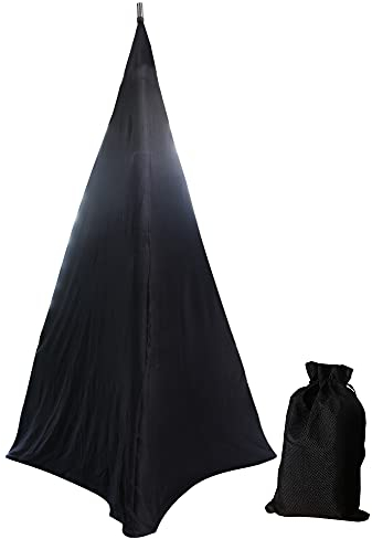 BOSKING Speaker Stand Cover Stretchable Spandex 3 Sided Floor Speaker Tripod Support Stands Scrim Covers for Speaker/Lighting (Black, 1)