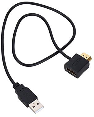 Adaptador HDMI, Cable HDMI Macho A HDMI Hembra, Compatible Con 480p, 720p, 1080i, 1080p, 1440i, 1440p, 2160i, 2160p, TV 3D, Con Cable De Alimentación Del Cargador USB 2.0 De 50 Cm