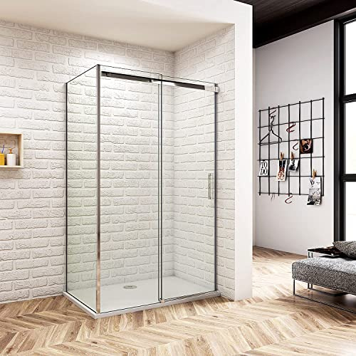 Acezanble Duschabtrennung 140x70cm Duschkabine Dusche 6mm glas Duschtür H195cm