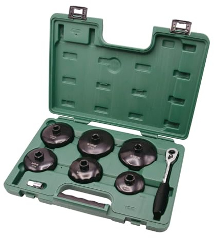 SATA ST09703SJ Endkappen-Ölfilterschlüssel mit schwarzem Oxid-Finish, korrosionsbeständig, 8-teiliges Set