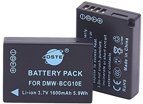 DSTE Electron 2PCS DMW-BCG10E Li-ion Battery Compatible with Panasonic Lumix DMC-ZS15, DMC-ZS19, DMC-ZS20, DMC-ZS25, DMC-TZ20, DMC-TZ25, DMC-ZR3