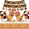 Hegbolke Basketball-Party-Dekorationen – inklusive Happy Birthday-Bannern, 4 Basketball-Folienballons, Tortenaufsätzen, Ballons mit Basketball-Thema (A)