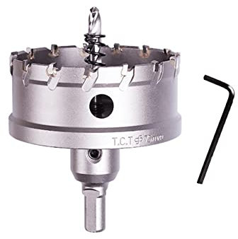 SYDARSYN Seghe a Tazza Punta in Carburo Frese a Tazza per Metallo, Punte per Trapano TCT per Acciaio Inossidabile, Lamiera, Metallo (75mm)