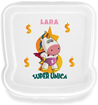 SAQUITOMAGICO Sandwichera/Fiambrera Personalizada con Nombre y/o Texto Opcional.Diferentes diseños a Elegir (SÚPER ÚNICA)