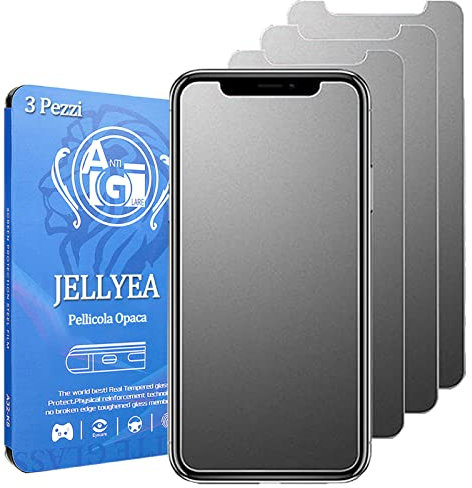 JELLYEA 3 Piezas Protector Pantalla Mate para iPhone 14 Cristal Templado Antirreflejos Antihuellas Antiarañazos Dureza 9H Vidrio Templado, 6.1