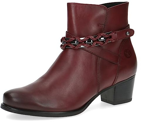 CAPRICE 9-25336-41, Botines de tacón con cordones para Mujer, Rojo (Bordeaux Nappa), 37 EU