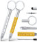 Vicloon Cadeau Homme, Stylo Multifonction 6 en 1, 2pcs Stylo à Bille Multifonction avec Boucle Ronde, Cadeaus Gadgets Insolite Utile pour Homme/Femme, Cadeau de Noël Original Rigolo (Jaune+Argent)