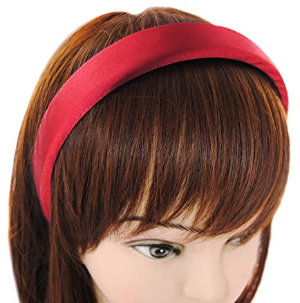 axy Haarreif mit Stoff gepolstertes Candy Colours und Satin Bezogen - Wunderschön Damen Stirnband Haarschmuck Haarreifen HRK7A (Rot)