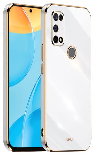 EASSGU Galvanisierter Rahmen Handyhülle für Samsung Galaxy M31 (6.4 Inches), Weiche TPU Silikon Schutzhülle - Weiß