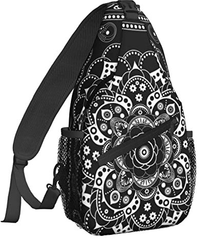 NiuKom Crossbody Sling Rucksack – Wandern Daypacks Reise Brusttasche für Männer Frauen, Ethnisches Mandala-Blumenmuster, Einheitsgröße, Sling Rucksäcke