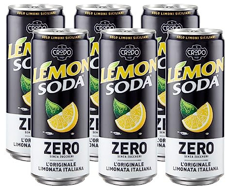 6X Lemonsoda Zero L'Originale Limonata Italiana Senza Zuccheri Lemon Soda 330ml [6 Lattine] - Drink Summer 2023