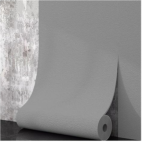 10M Self Adhesive Foam Wallpaper,Linen Texture Effect,Modern Simple Wallpaper for Home Decoration and Furniture Renovation, Soft and Anti-Collision (Color : Grey)