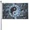 Ying Yang Diagramm Flagge 90 x 150 cm Outdoor doppelseitige Gartenflaggen Willkommen Hofflaggen Banner Dekor für Hof Veranda Rasen