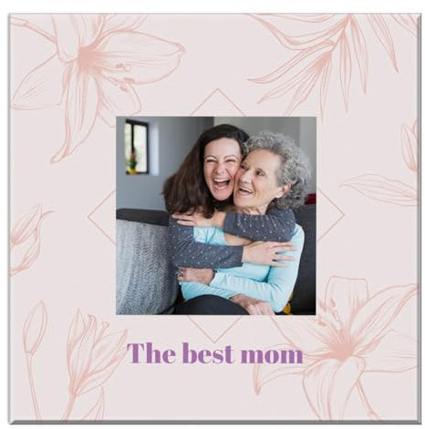 Wanapix | Azulejo Personalizado con Foto y Texto | Azulejos de Cerámica | Azulejo Decorativo | Regalo Original | 20x20 cm | Flores Rosas