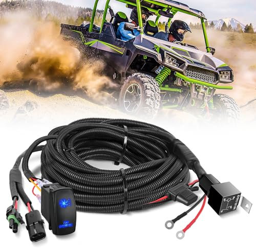 Nilight 16AWG ATV UTV Fan Override Switch Kit Wiring Harness Relay 5PIN Rocker Plug and Play for Engine Cooling Compatible with Polaris RZR Ranger Can Am Maverick ATV