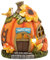 TERESA'S COLLECTIONS Gartendeko für Draußen, Wetterfeste Herbstdeko Kürbishaus mit Solarleuchte aus Kunstharz,Herbst Deko Outdoor,Halloween Deko,Solar Herbst Deko, Neujahrsgeschenk 19cm