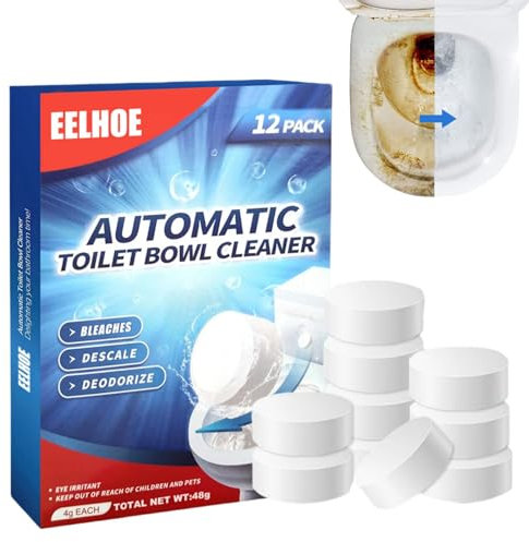 12PCS Toilet Cleaner Active Tablets,Toilet Bowl Cleaner,Toilet Tablets,Toilet Limescale Remover,Toilet Cleaning Tablets,Fizzy Foam Toilet Cleaner,Toilet Stain Remover Heavy Duty,Toilet Descaler