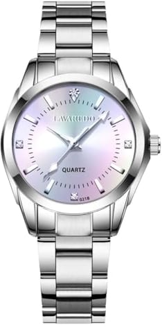 aswan watch Damen Analog Quarz Armbanduhr mit Edelstahlarmband, 3 Zeiger, 27mm Gehäusegröße