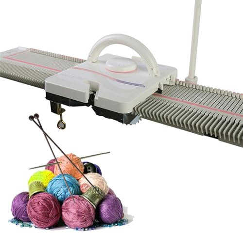 Macchina per Maglieria, Kit per Macchina da Cucire per Maglieria con Aghi per Filati e Accessori, Attrezzatura per Maglieria a Mano di Calibro Medio da 6,5 mm per Creare Sciarpe e Cappelli