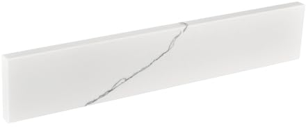 53,3 cm B x 10,2 cm H Quarz-Seitenwand für Badezimmer, Waschtischplatte, Universalgröße, Waschbecken, Seitenwand in Calacatta Luna